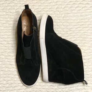 Linea Paola Suede Wedge Sneaker Black Slip on